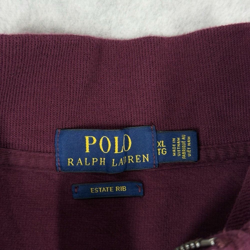 Polo by Ralph Lauren Burgundy Quarter Zip Sweater - Picture 6 of 12